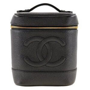 CHANEL Vanity Handbag A01998 black Caviar skin Women